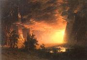 Albert Bierstadt Sunset in the Yosemite Valley Sweden oil painting reproduction